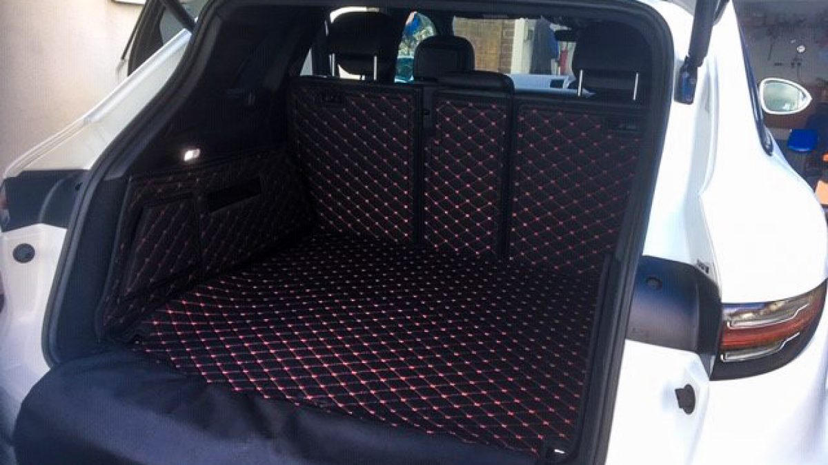 thumbnail image 2 of Custom Fit Trunk Liner / Boot Mat For Porsche Cayenne, Macan, Panamera – Black Vinyl, Waterproof 2 of 6